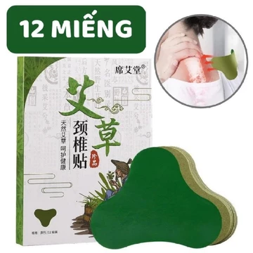 Hộp 12 Miếng Dán Ngải Cứu Cổ Vai Gáy Giữ Nhiệt – Hỗ Trợ Giảm Đau Mỏi, Thư Giãn Cơ, Làm Ấm