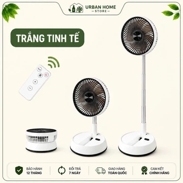 Quạt Tích Điện Cao Cấp Gấp Gọn 3in1 Có Điều Khiển Tùy Chỉnh Độ Cao, Gió Mạnh,Êm,Quạt Thông Minh Mini Đa Năng Thế Hệ Mới