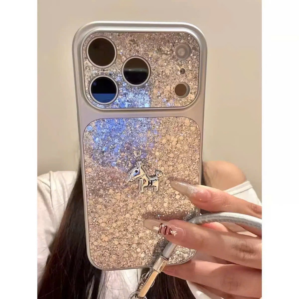 ỐP IPHONE NGỰA BẠC- HOA HỒNG 9999 ĐỘ IPHONE 17 NHŨ ĐÁ BLING BLING FULL CAMERA XỊN XÒ CHO 17 16 15 | NẮNG CASE