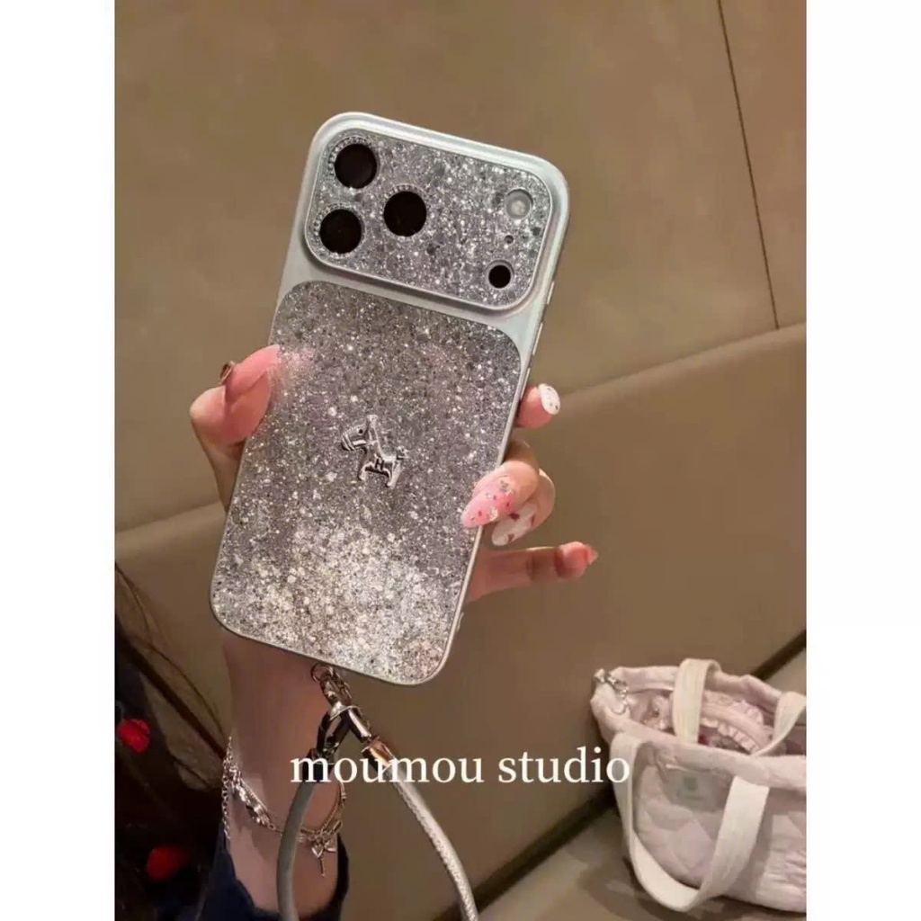 ỐP IPHONE NGỰA BẠC- HOA HỒNG 9999 ĐỘ IPHONE 17 NHŨ ĐÁ BLING BLING FULL CAMERA XỊN XÒ CHO 17 16 15 | NẮNG CASE