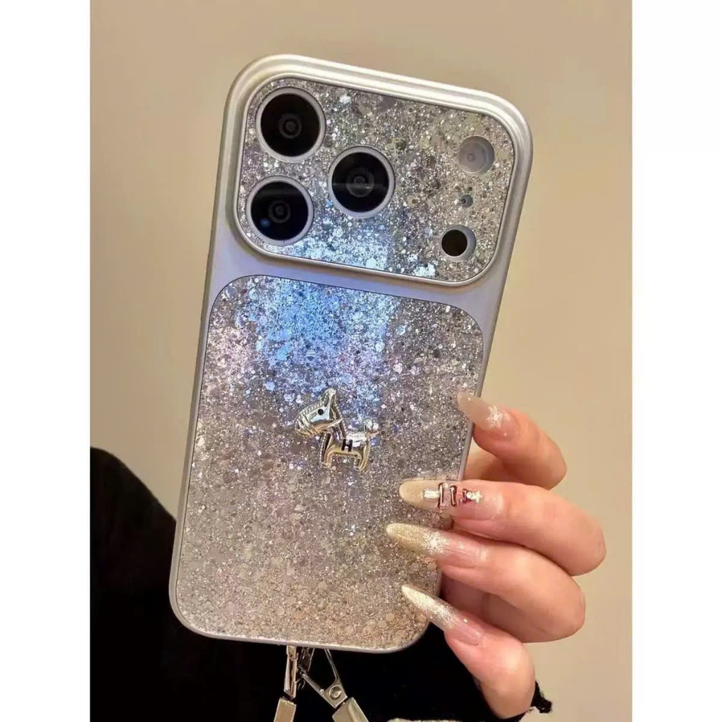 ỐP IPHONE NGỰA BẠC- HOA HỒNG 9999 ĐỘ IPHONE 17 NHŨ ĐÁ BLING BLING FULL CAMERA XỊN XÒ CHO 17 16 15 | NẮNG CASE