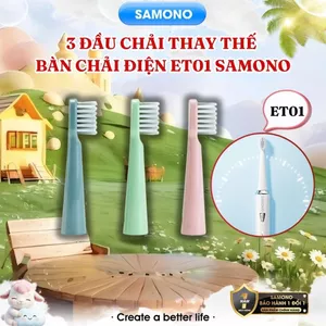 Set 3 đầu bàn chải thay thế SW-T01 dùng cho bàn chải Samono SW-ET01 - 1 hộp 3 màu hồng, xanh lá, xanh dương