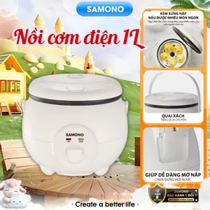 Nồi cơm điện Samono 1L 500W cho 2-4 người, nấu cơm nhanh chóng, thích hợp cho gia đình nhỏ SW-RCEC10