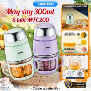 Máy xay ăn dặm 0.3L Samono SW-MFC200 cho bé, 200W, cối thủy tinh kèm quai chụp, xay thịt