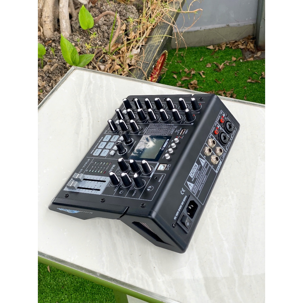 [ Tặng dây ] Mixer Nâng Cắp Âm Thanh Loa Kéo , Âmply MTMax B12 4 Kênh (3 Mono, 1 Stereo) 24 Hiệu Ứng