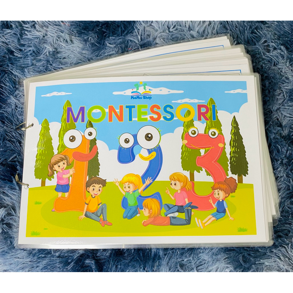 Bộ Học Liệu Montessori Bóc Dán, Đồ Chơi Toán Học Phát Triển Tư Duy Từ Sớm Cho Bé 1-6 Tuổi