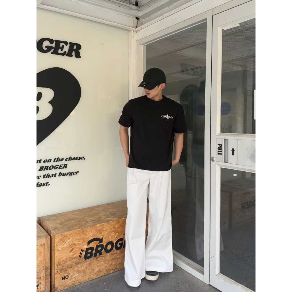 Áo Thun thêu nổi 3D RichClub  Boxy Tee Blackdoki Cotton 250gsm Local Brand Tay lỡ Form  Rộng Nam Nữ