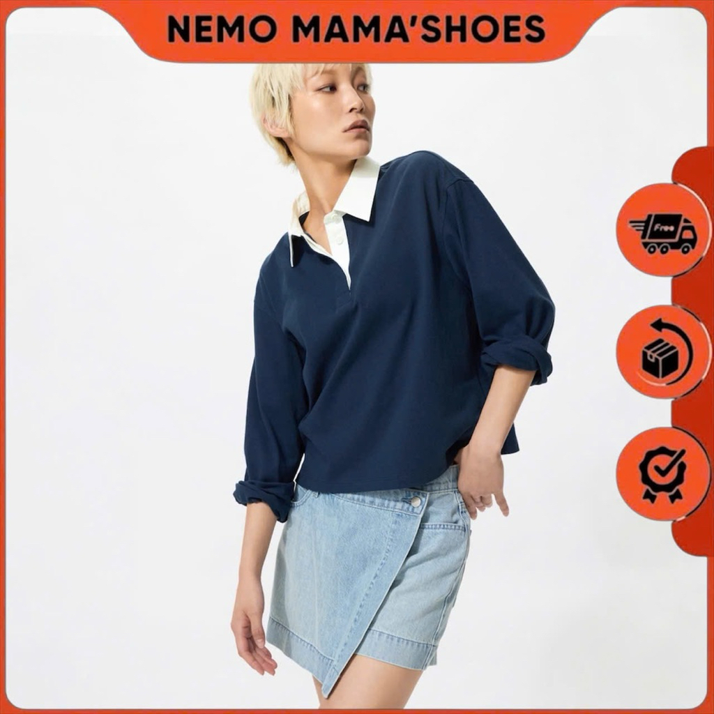ÁO POLO TAY DÀI PHỐI CỔ TRẮNG BASIC STYLE HÀN QUỐC (Q251108035)
