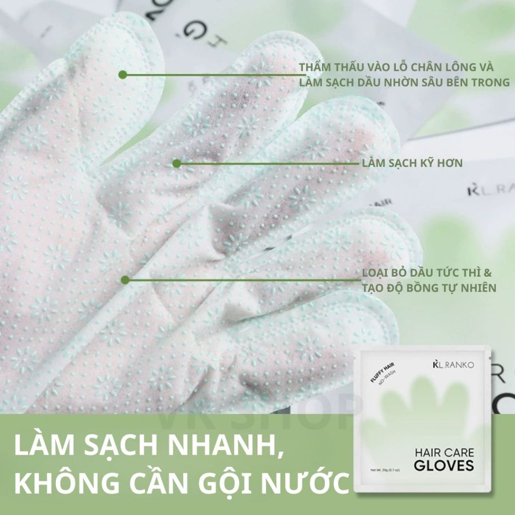 Găng Tay Gội Đầu Khô Massage Da Đầu Sạch Tóc Nhanh Không Cần Nước - Khử Mùi Dầu Nhờn Hiệu Quả, Tiện Lợi Du Lịch Công Tác
