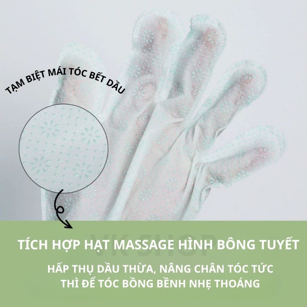 Găng Tay Gội Đầu Khô Massage Da Đầu Sạch Tóc Nhanh Không Cần Nước - Khử Mùi Dầu Nhờn Hiệu Quả, Tiện Lợi Du Lịch Công Tác