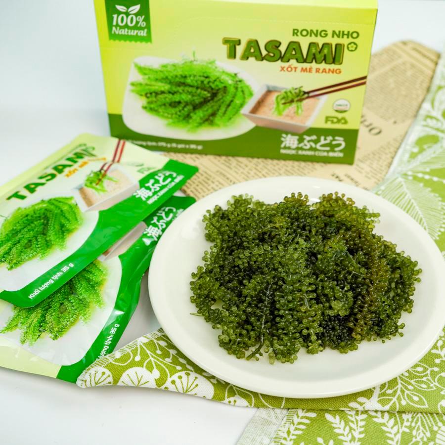 Rong Nho TASAMI- Kèm Xốt Mè Rang - HỘP 175g  – Rong Nho Tươi Nhật Bản, Giòn Ngon, Ăn Liền