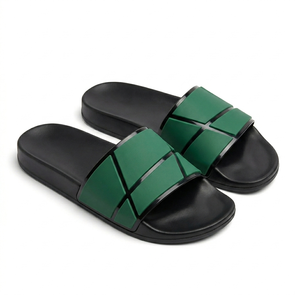 Dép Nam Nữ, Dép Quai Ngang Cao Su Non Họa Tiết Kẻ, Đế PU Chống Trượt Êm Chân, Dép Unisex Mẫu Hot Trend Size 35-44