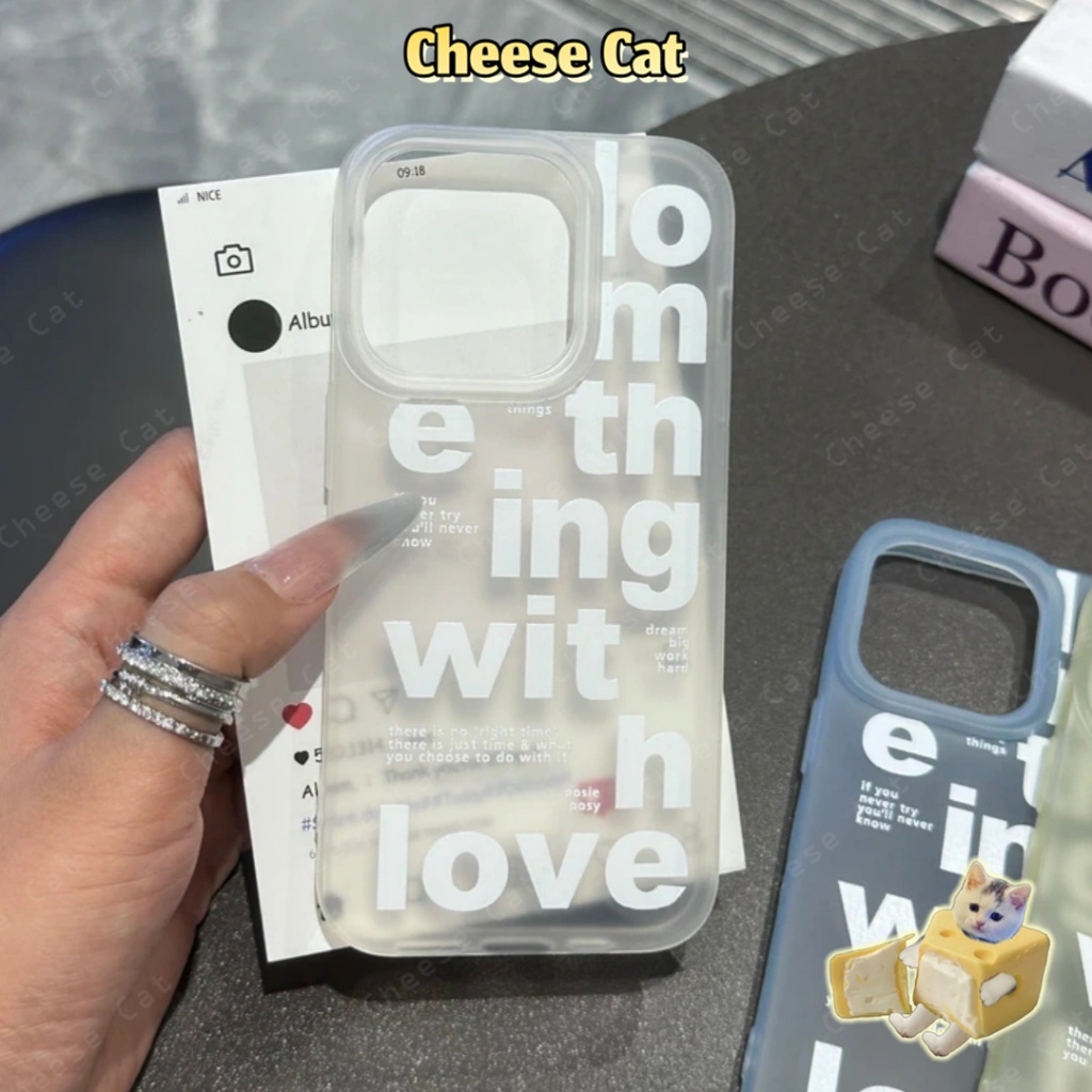 INS Ốp điện thoại đơn giản màu trắng kiểu Anh thời trang cho iPhone 15 13 12 11 14 Plus 16 17 Pro Max 17 Air
