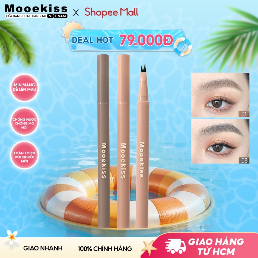 [DEAL] Chì kẻ mày Mooekiss 4D chống nước và mồ hôi màu sắc thích hợp cho người mới bắt đầu 0.55ml x 1