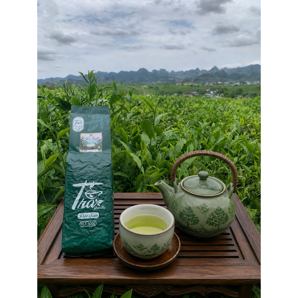 [1Kg]Trà Shan Tuyết Gia Bảo Mộc Châu 1Kg . 2 Gói 500G 100% Tự Nhiên Đậm Vị Hậu Ngọt Không Chất Bảo Quản Không Tẩm Ướp