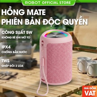 Loa Bluetooth Mini ROBOT RB120 Hồng Matte phiên bản giới hạn Công Suất 5W Đèn Led RGB BH 12 Tháng