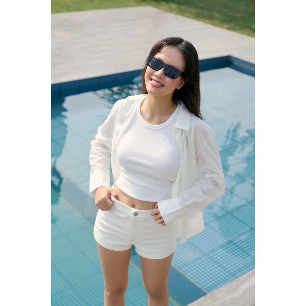 Quần Short Jean Nữ Chất Mềm Lưng Cao Basic Tôn Dáng Dễ Phối Đồ Ninomaxx 2601001