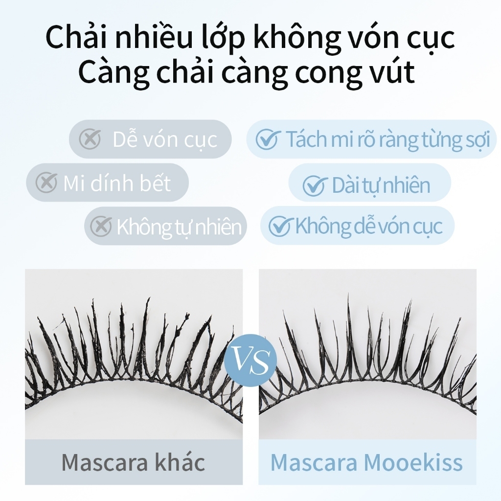 [DEAL] Mascara 2 Đầu Mooekiss 6.5g Một Đầu Làm Dày Mi một đầu làm mảnh cong tự nhiên dài hơn giữ nếp lâu 3g + 3.5g