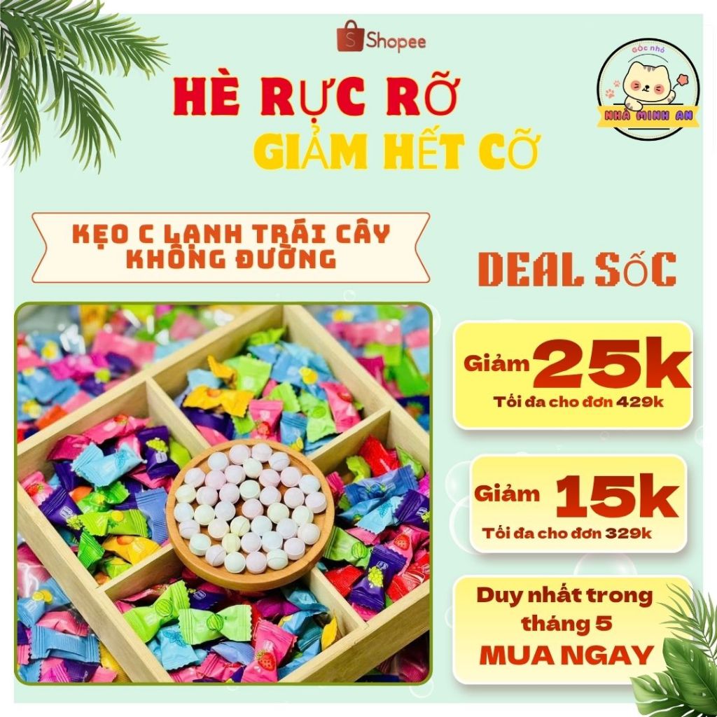 [GIẢM STRESS] Kẹo C Lạnh Ngậm Trái Cây Mix Vị Thơm Mát - Kẹo Ngậm Bạc Hà Trái Cây Đủ Vị Gói 200g