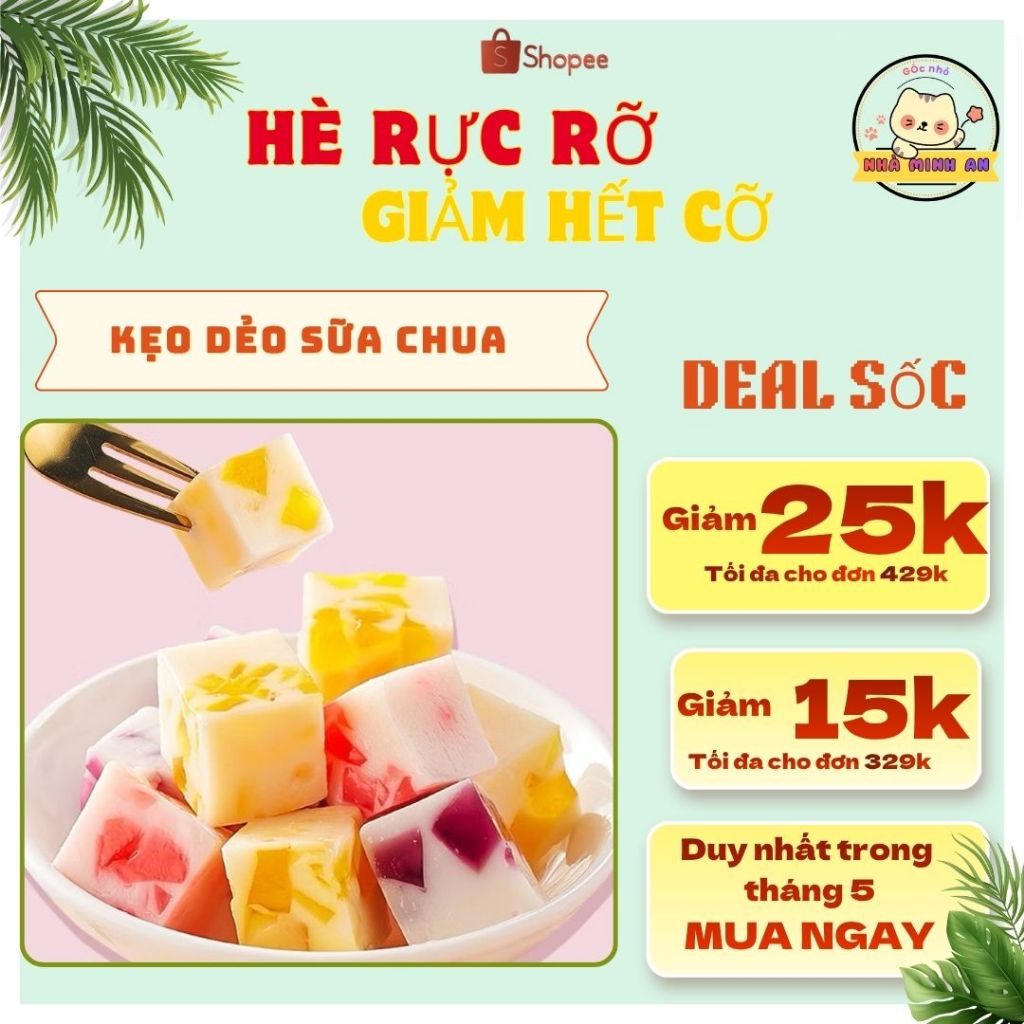 [500G - 1KG] Kẹo Dẻo Sữa Chua Trái Cây Tự Nhiên Kẹo Dẻo Mềm Vị Chua Ngọt Mix Vị Trái Cây Siêu Ngon