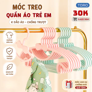 Combo 40 móc quần áo trẻ em thiết kế hình nơ dễ thương , Móc phơi đồ trẻ sơ sinh chất liệu nhựa PP an toàn cho bé