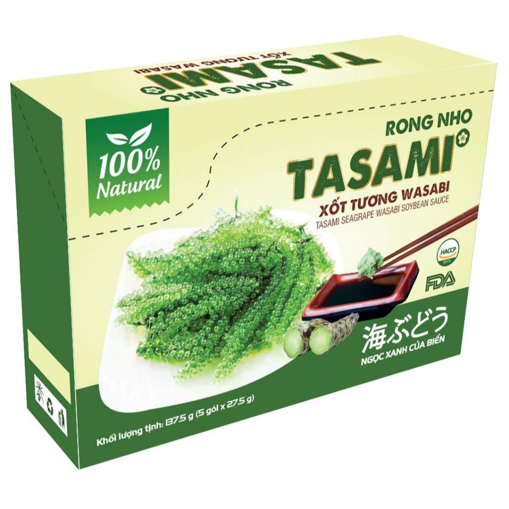 Rong Nho Tươi TASAMI Xốt Tương Wasabi - HỘP 137.5g – Ăn Liền Giòn Ngon Thanh Mát