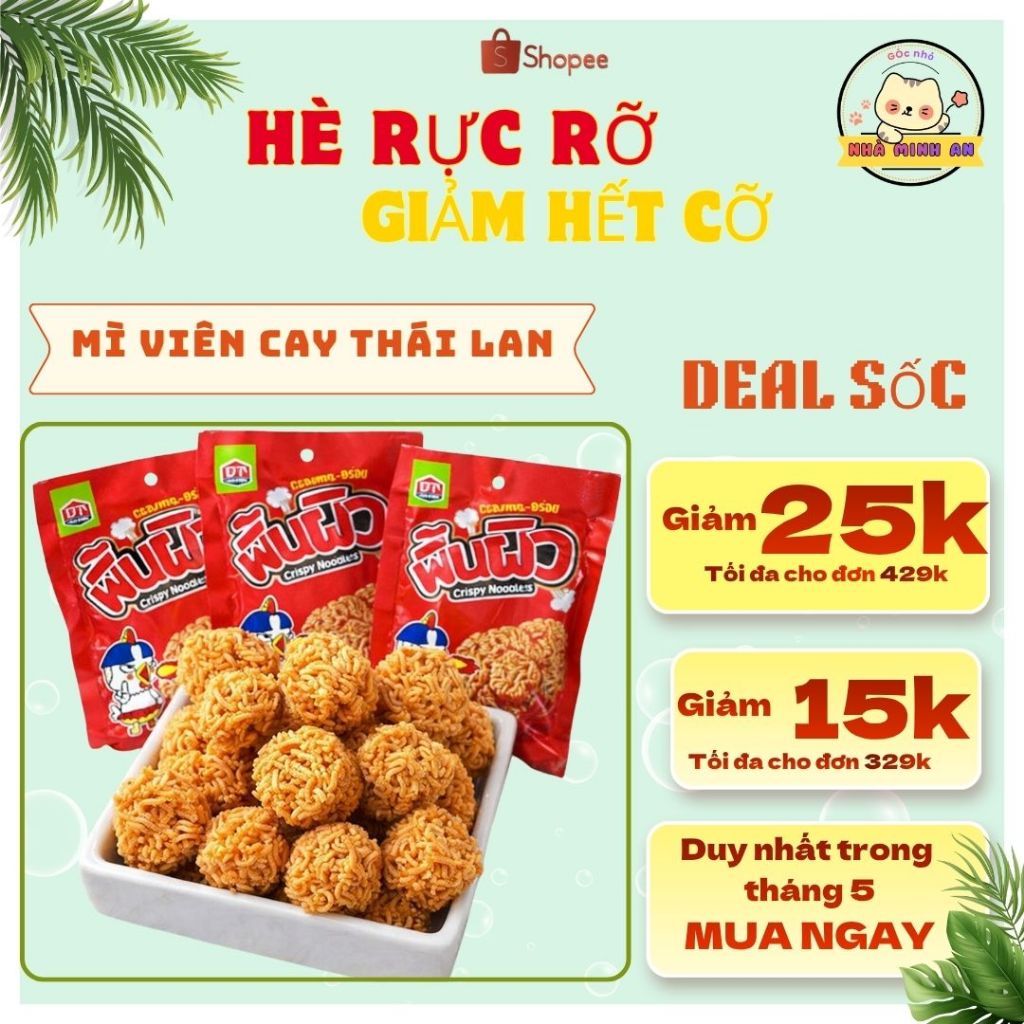 [BÁN CHẠY] Mì Tôm Viên Ăn Liền Thái Lan - Snack Mì Cay Giòn Rụm, Vị Cay Đậm Đà