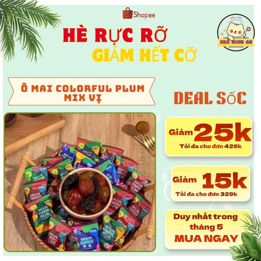 [GÓI 408G] Ô Mai Colorful Plum Ô Mai Nguyên Quả Sấy Mix Cherry - Việt Quất - Mận Vàng - Mận Đỏ