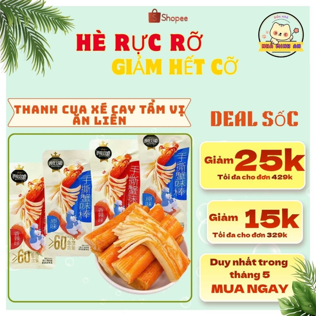 [SIÊU NGON] Thanh Cua Ăn Liền Vị Cay Tê - Snack Thanh Cua Nội Địa Thơm Ngon Đậm Vị Gói lẻ 20g