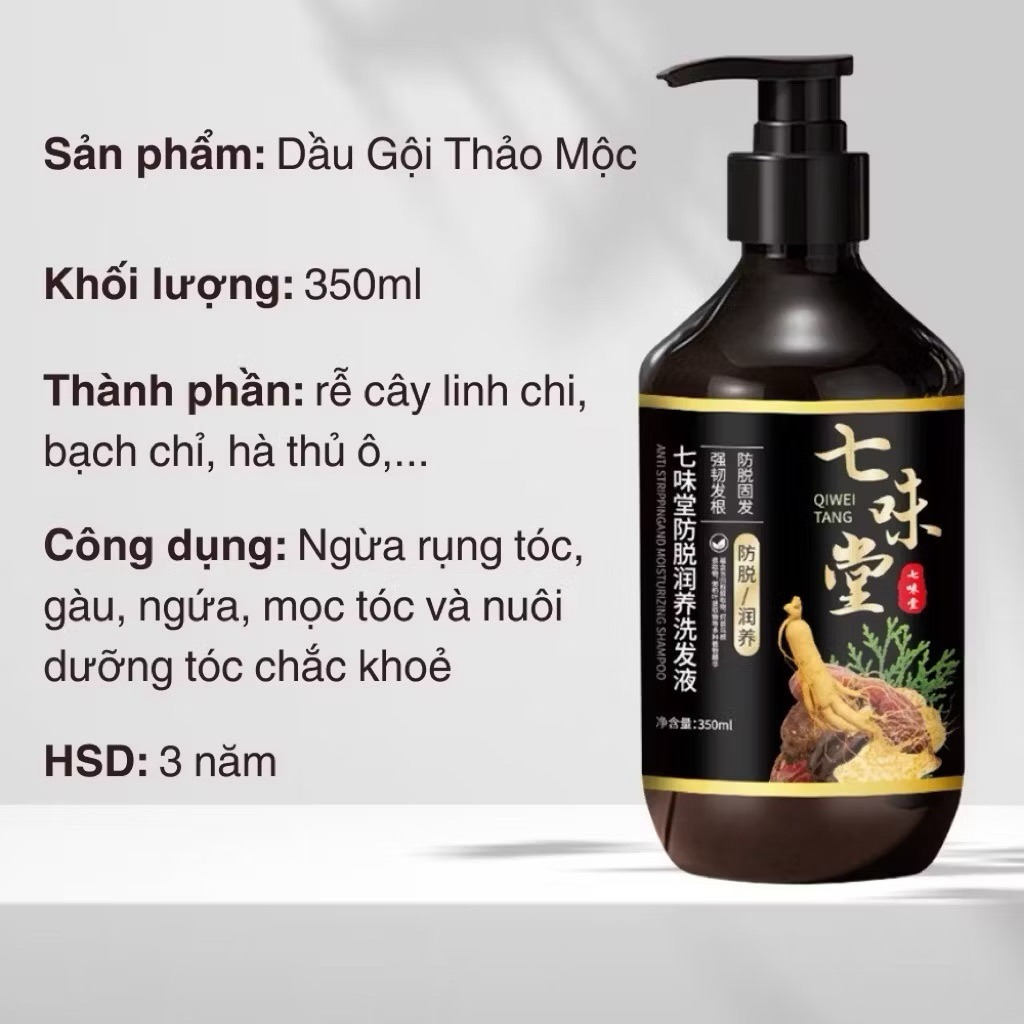 [MỚI]  Dầu Gội Chống Rụng Tóc QIWEITANG Nhân Sâm Chai 350ml - giảm gàu ngừa rụng tóc