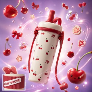 Bình giữ nhiệt Straw Cup Ceramic 720ml inox 316 phủ sứ ly giữ nhiệt Fan House ống hút linh động