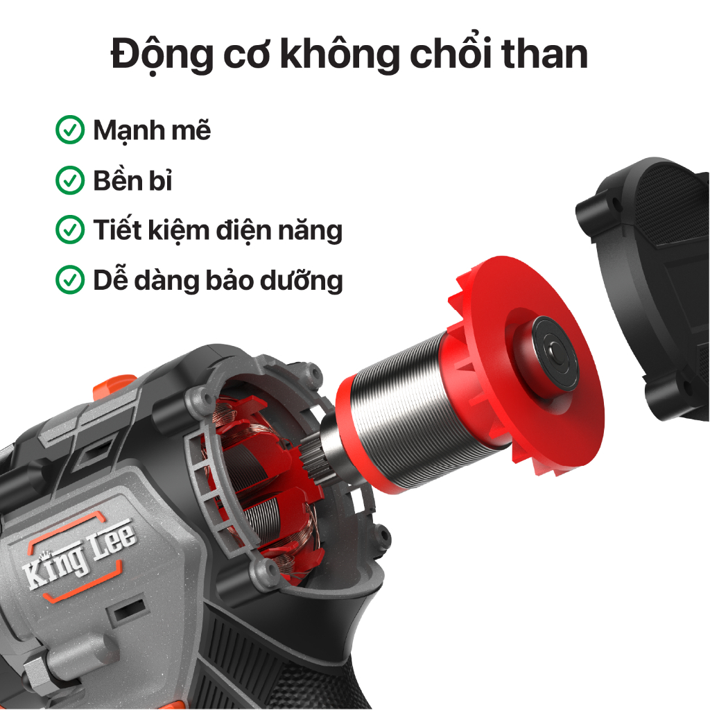 Máy Khoan pin Lux 66 King lee - Không Chổi Than, Đầu Kẹp 13mm,Lực 65Nm