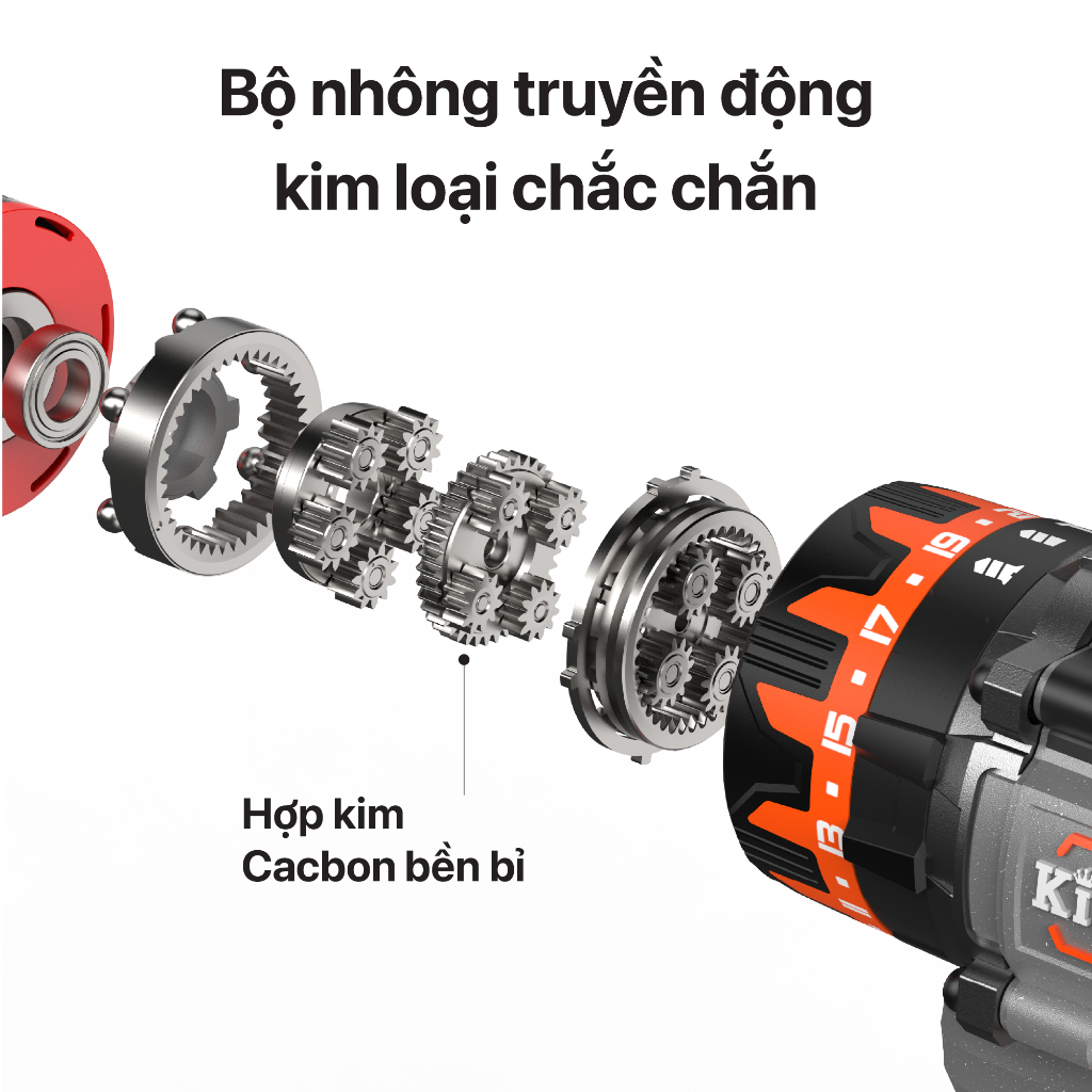 Máy Khoan pin Lux 66 King lee - Không Chổi Than, Đầu Kẹp 13mm,Lực 65Nm