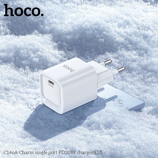 Cốc sạc Hoco C146A cổng TypeC PD 20W, chân tròn EU (Trắng) - Phụ Kiện Nhất Tín