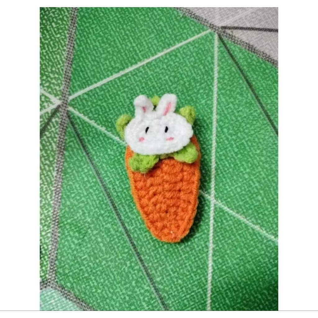 Kẹp Tóc Thỏ Cà Rốt Xinh Xắn , Kẹp Tóc Len Handmade