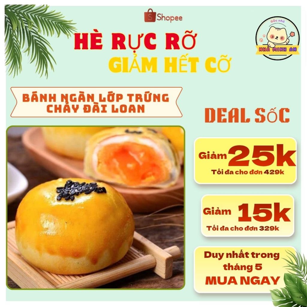 [THÙNG 2.5KG] Bánh Ngàn Lớp Trứng Chảy Aidebao - Nhân Kim Sa Tan Chảy Đậm Vị, Vỏ Mỏng Mềm Mịn