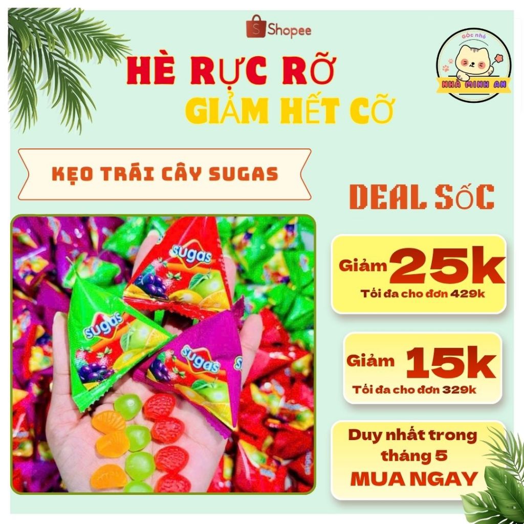 [SIÊU NGON] Kẹo Dẻo Trái Cây Sugas Hình Kim Tự Tháp - Thơm Nức Mũi, Dai Giòn (Gói Lẻ Tiện Lợi)