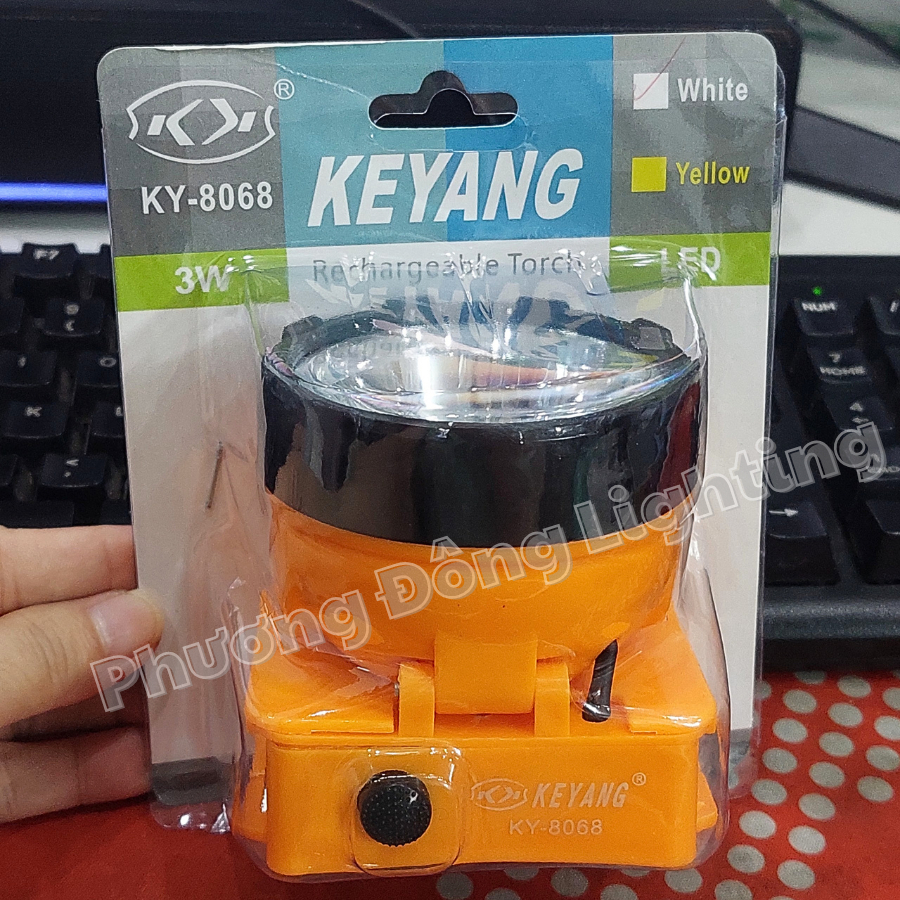 Đèn Pin Đeo Đầu KY8068 Đèn Đội Đầu 2 Chế Độ Sáng Chiếu Xa Siêu Sáng Dùng Đi Đêm Câu Cá Dùng Pin AA