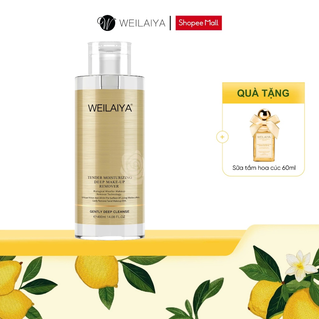 Tẩy trang dưỡng ẩm Weilaiya Tender Moisturizing Deep Make-up Remover 400ml phù hợp cho mọi loại da