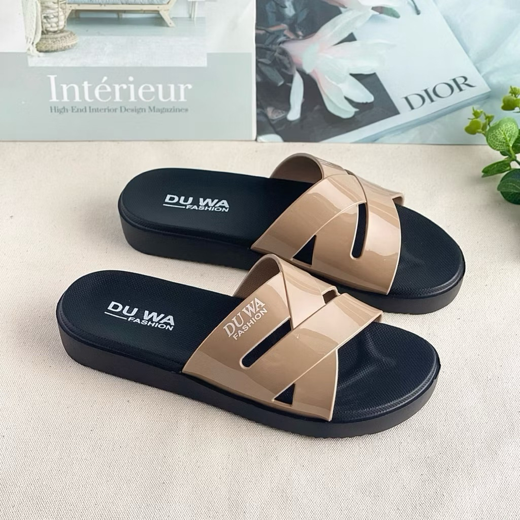 Dép nhựa nữ DUWA quai ngang đan chéo đế nhẹ chống trơn trượt