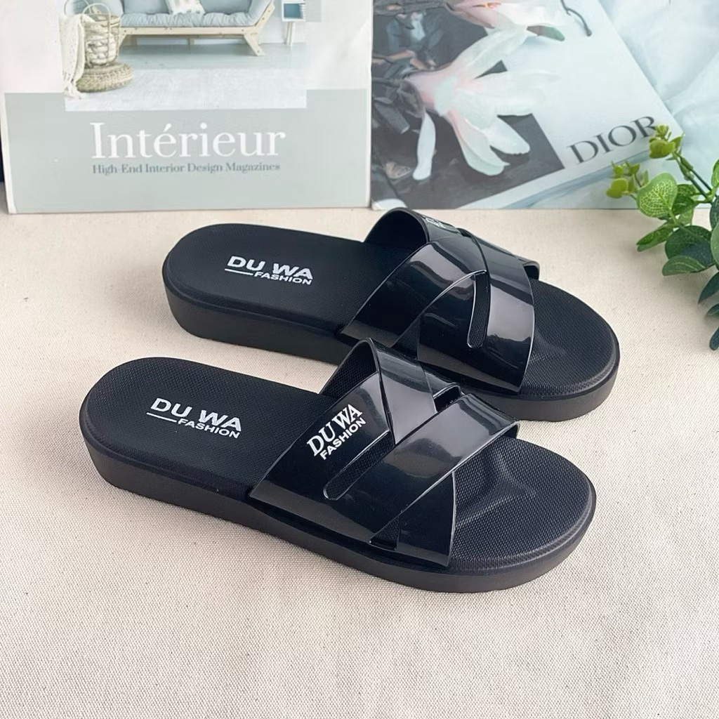 Dép nhựa nữ DUWA quai ngang đan chéo đế nhẹ chống trơn trượt