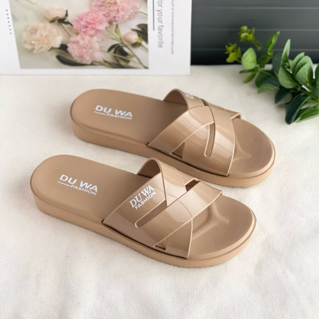 Dép nhựa nữ DUWA quai ngang đan chéo đế nhẹ chống trơn trượt