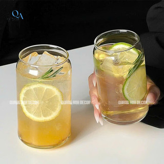 Bộ 6 Cốc Thủy Tinh Tạo Hình Lon Coca Vintage - Retro Cao Cấp Chịu Nhiệt| Cốc Ly Cocktail Decor 480ML