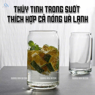 Bộ 6 Cốc Thủy Tinh Tạo Hình Lon Coca Vintage - Retro Cao Cấp Chịu Nhiệt| Cốc Ly Cocktail Decor 480ML