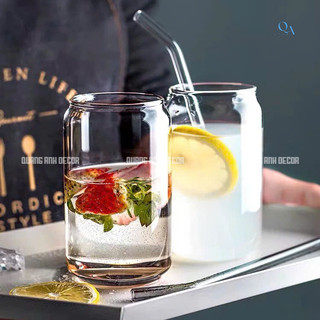 Bộ 6 Cốc Thủy Tinh Tạo Hình Lon Coca Vintage - Retro Cao Cấp Chịu Nhiệt| Cốc Ly Cocktail Decor 480ML