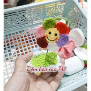 Kẹp Tóc Hoa Cầu Vồng Len Xinh Xắn - Phụ Kiện Tóc