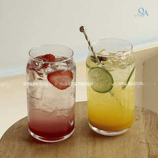 Bộ 6 Cốc Thủy Tinh Tạo Hình Lon Coca Vintage - Retro Cao Cấp Chịu Nhiệt| Cốc Ly Cocktail Decor 480ML