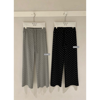 𝐏𝐡𝐢𝐞𝐧 𝐖𝐆𝐖𝐄 | (Sẵn) w9464 Quần Vải Cạp Rút Chấm Bi Co Dãn Thoải Mái Ống Rộng