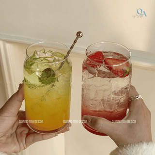 Bộ 6 Cốc Thủy Tinh Tạo Hình Lon Coca Vintage - Retro Cao Cấp Chịu Nhiệt| Cốc Ly Cocktail Decor 480ML