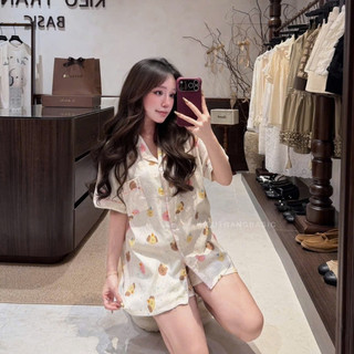 B142 Bộ Ngủ Nữ Cộc Đùi Chất Đũi Cao Cấp Mềm Mại Siêu Thoáng Mát Phương Linh Underwear